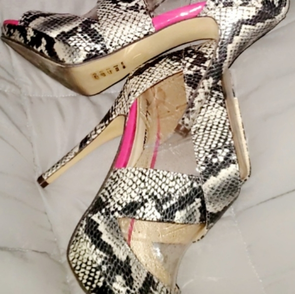 Size 8 Snake Skin Heels - Picture 3 of 3